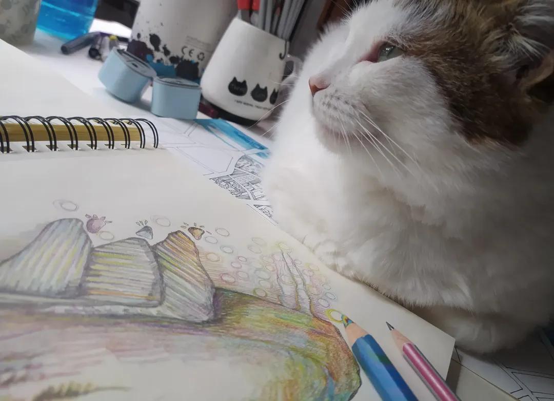 Nyusya Watching Seascape Art