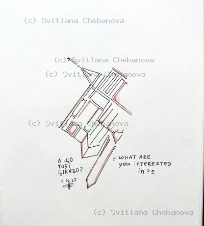 Angel artwork Day 32 - Black red pen geometric spacecraft angular form
