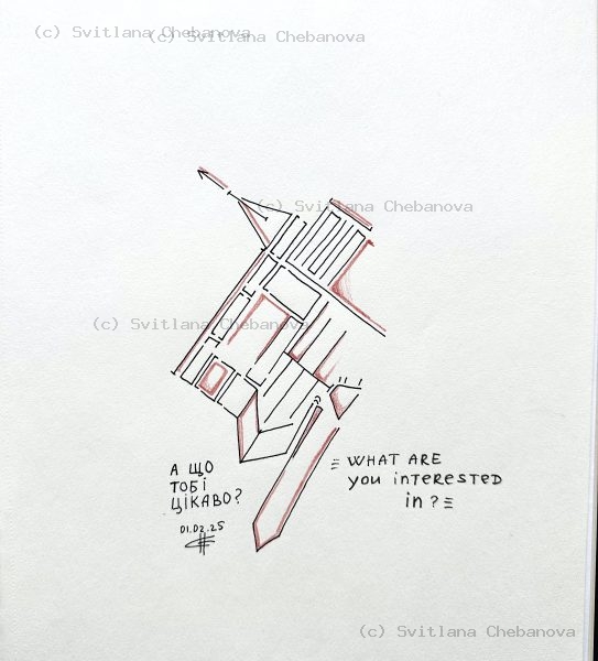 Angel artwork Day 32 - Black red pen geometric spacecraft angular form