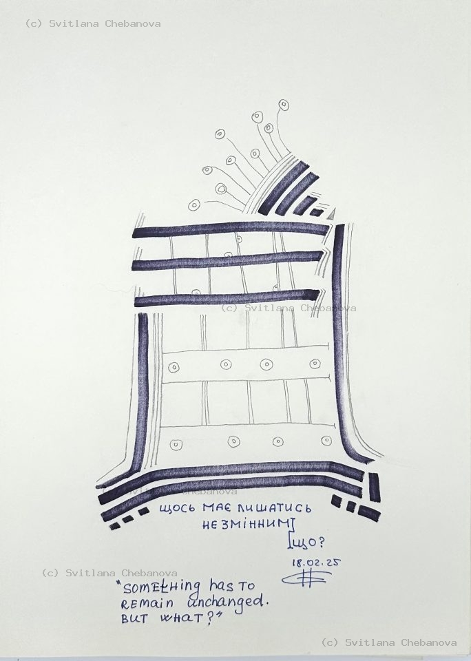 Angel artwork Day 49 - Blue pen woven basket building structure buttons