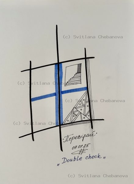 Angel artwork Day 7 - Black blue pen grid pattern with stairs triangles