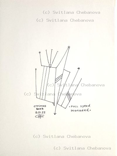 Angel artwork Day 13 - Black pen abstract vertical forms with circles