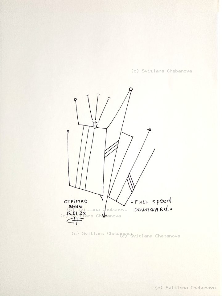 Angel artwork Day 13 - Black pen abstract vertical forms with circles