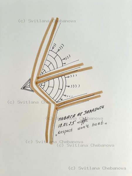 Angel artwork Day 18 - Black pen gold marker angular bowtie hourglass spiral