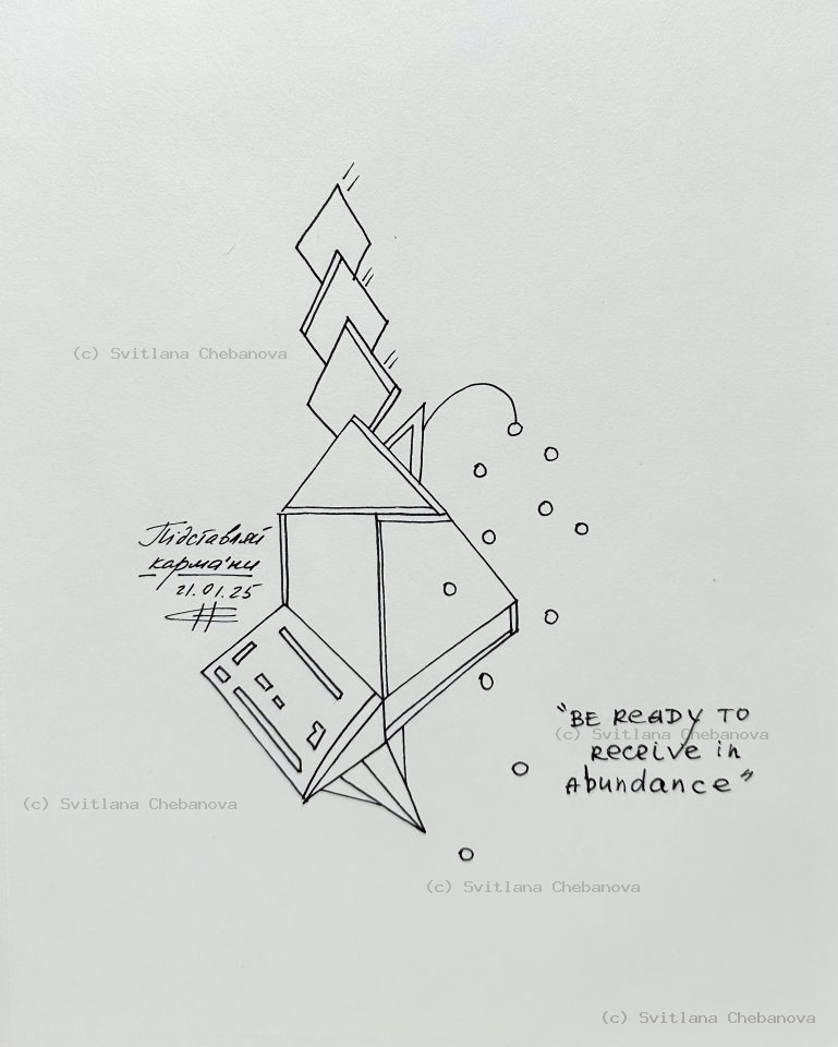 Angel artwork Day 21 - Black pen geometric crystal diamond shapes with bubbles