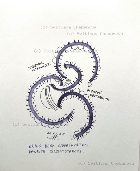 Angel artwork Day 22 - Blue purple pen intertwined spiral caterpillar forms