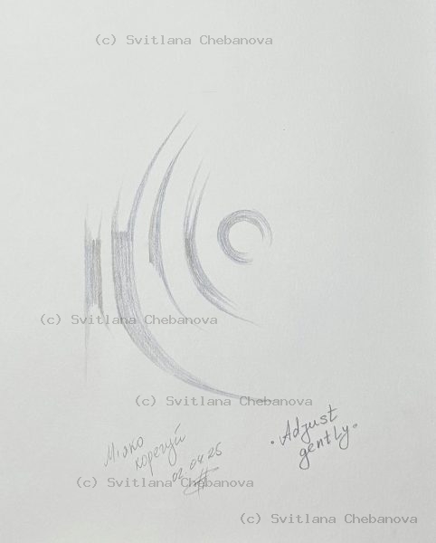 Angel artwork Day 92 - Graphite pencil curved arc lines concentric spiral center