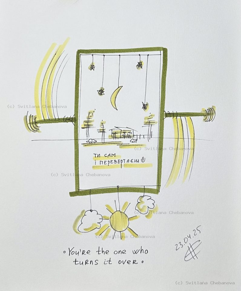 Angel artwork Day 113 - Olive green pen marker picture frame window night moon sun