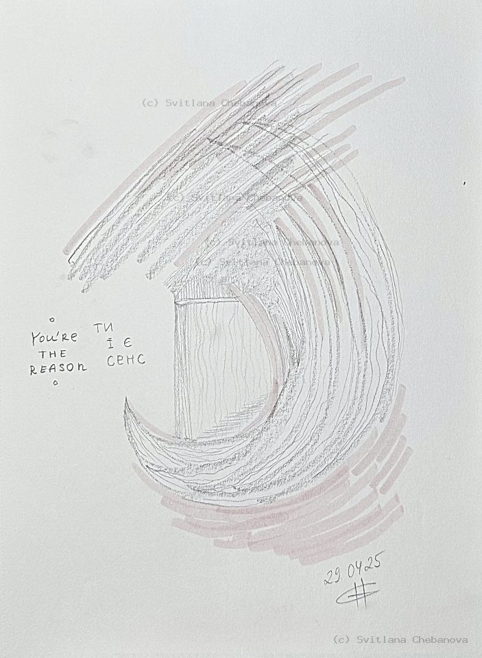 Angel artwork Day 119 - Graphite pencil curved hatched lines spiral wave minimalist