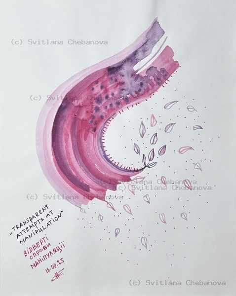Angel artwork Day 197 - Pink magenta purple watercolor curved wave petals floating