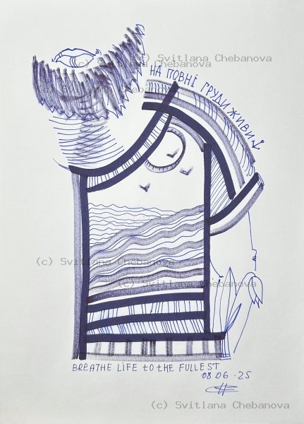 Angel artwork Day 159 - Blue pink colored pencil crystalline stars teardrops connection