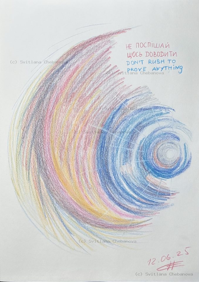 Angel artwork Day 163 - Blue watercolor pen sphere tree spiral patterns symbols action