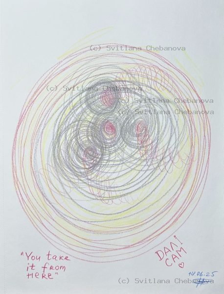 Angel artwork Day 165 - Teal blue green watercolor crescent feather textures bubbles honesty