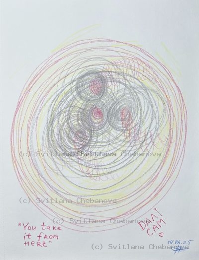 Angel artwork Day 165 - Teal blue green watercolor crescent feather textures bubbles honesty