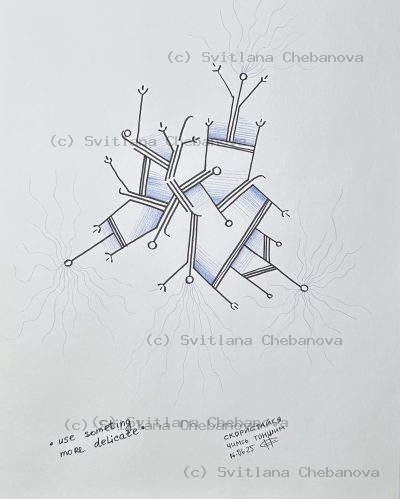 Angel artwork Day 167 - Pink magenta purple watercolor curved wave petals floating manipulation