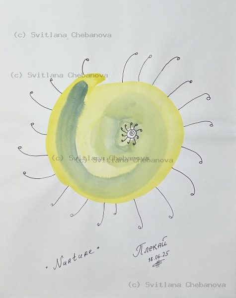 Angel artwork Day 169 - Blue green pink colored pencil geometric crystal star spirals light