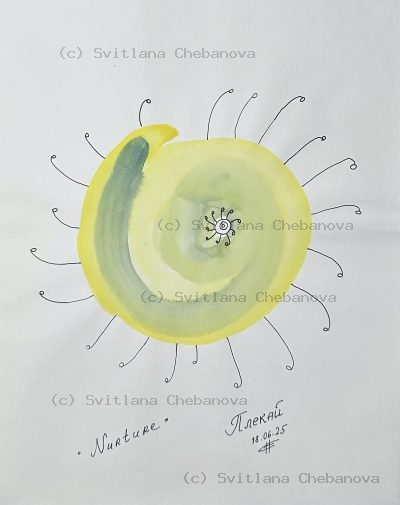 Angel artwork Day 169 - Blue green pink colored pencil geometric crystal star spirals light