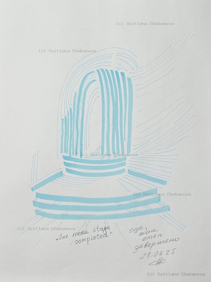 Angel artwork Day 179 - Graphite pencil minimalist two rectangles vertical lines discernment