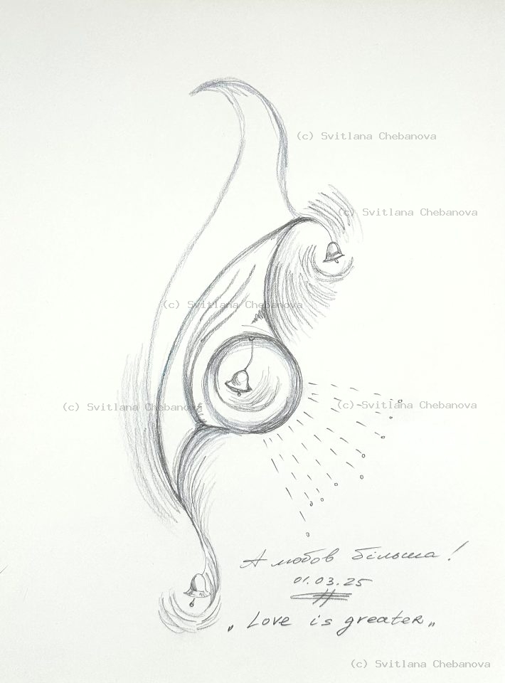 Angel artwork Day 60 - Pencil flowing form spiral bells radiating lines