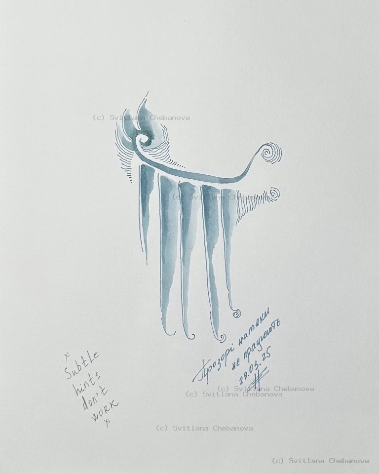 Angel artwork Day 88 - Gray blue watercolor abstract cat creature dripping curled