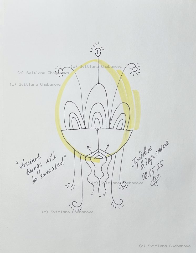 Angel artwork Day 128 - Yellow pen marker ornamental vessel lamp intricate lines suns