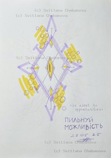 Angel artwork Day 148 - Purple pen yellow marker diamond mandala cylindrical logs tubes